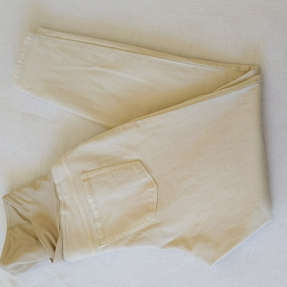 Isabel Maternity Skinny Crossover Panel Maternity Jeans 8 Cream Tan
